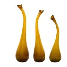 AGL0150 - Glass vase SWAN medium honey