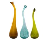 AGL0142 - Glass vase SWAN big olive