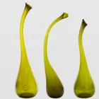 AGL0142 - Glass vase SWAN big olive