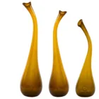AGL0140 - Glass vase SWAN big honey