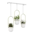 1011748-524 - TRIFLORA hanging flower pots, set of 3, white/brass