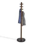 1005871-048 - PILLAR coat rack made of wood, black/walnut