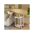 1015392-668 - BELLWOOD bar trolley / serving trolley, white / natural