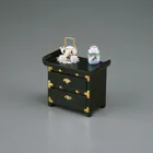001.837/1 - Japanese lacquer chest of drawers "Tea Time", miniature in 1:12 scale