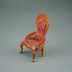 001.862/1 - Gepolsterter Sessel rot, Miniatur im Maßstab 1:12