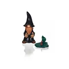 3703 - Ceramic incense figure Gnome black, 18 cm