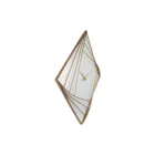 3268 - Große quadratische Wanduhr "Turning Square", Metall, Gold/Weiß, 85x85 cm