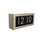 5198ZI - Table Clock "Big Flip", Metal, Silver, 36 x 16,5 cm