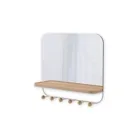 1018031-660 - ESTIQUE Wall mirror with shelf and 6 hooks