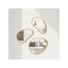 1018566-104 - HUBBA Pebble 3 organically shaped wall mirror, brass