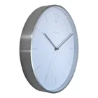3254WI - Wanduhr "Essential Silver", Glas/Metall, Elegant White, 34 cm