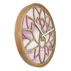 3307 - Lotus" wall clock, pink, wood, 40 cm