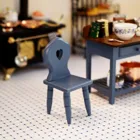 001.560/3 - Blauer Küchenstuhl aus Holz