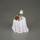 001.706/0 - Miniatur, weißer Schlafzimmertisch dekoriert