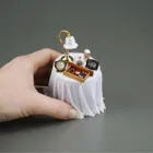 001.706/0 - Miniatur, weißer Schlafzimmertisch dekoriert