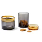 166014 - MILANO glass jar S, amber/black