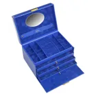 74.519.561515 - Jewellery box Karen colisimo blue full grain leather