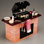 001.712/2 - Barbecuegrill, dekoriert, Miniatur